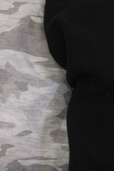 Pam & Gela Monrow Womens Turtleneck Fleece Sweatshirts Black Gray Size S M Lot 2