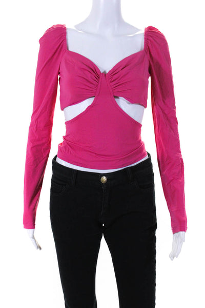 Louna Womens Pink Cutout Top Size 4 15730547