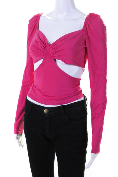 Louna Womens Pink Cutout Top Size 4 15869855