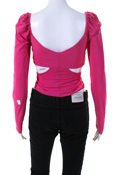 Louna Womens Pink Cutout Top Size 4 15730547