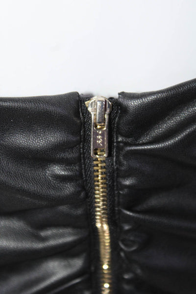 AMUR Womens Amari Faux Leather Crop Top Size 6 14663828