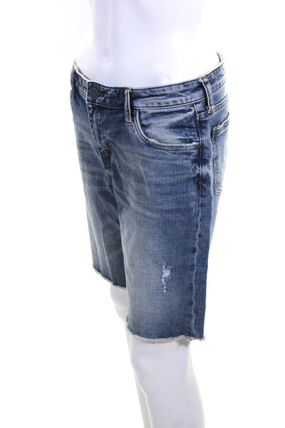 KUT from the Kloth Womens Cotton Denim Distressed Bermuda Shorts Blue Size 4