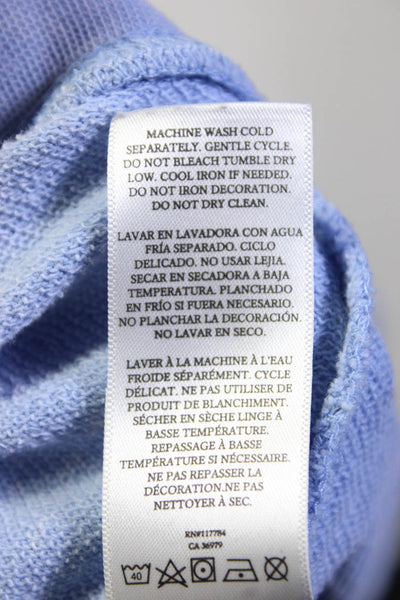 Rails Women's Acid Wash Short Sleeve Crewneck Sweatshirt Blue Size XS