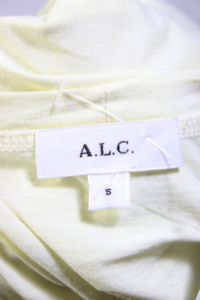 ALC Women's Puff Sleeve Crewneck T-Shirt Yellow Size S