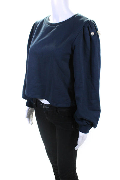 Maac Women's Pearl Crewneck Pullover Sweatshirt Navy Size XS