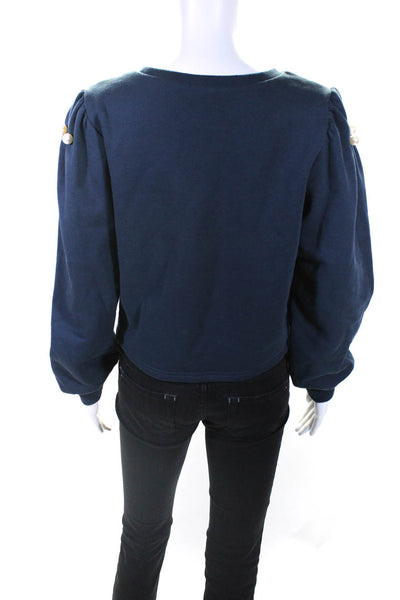 Maac Women's Pearl Crewneck Pullover Sweatshirt Navy Size XS