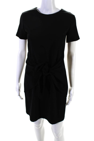 Dylan Gray Womens Waist Tie Round Neck Short Sleeve Dress Black Size 0