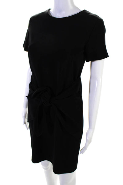 Dylan Gray Womens Waist Tie Round Neck Short Sleeve Dress Black Size 0