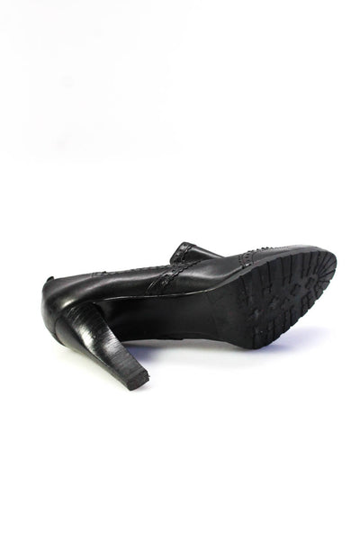 Lauren Ralph Lauren Womens Leather Pointed Toe Slip On Loafer Pumps Black Size 9