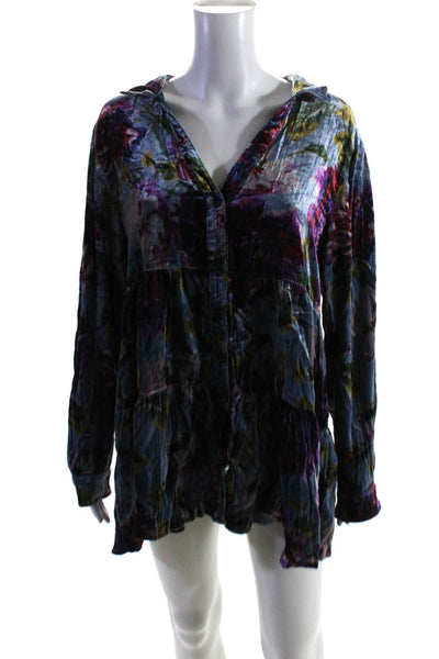 Maeve Anthropologie Womens Collar Long Sleeves Flare Mini Dress Multicolor Size