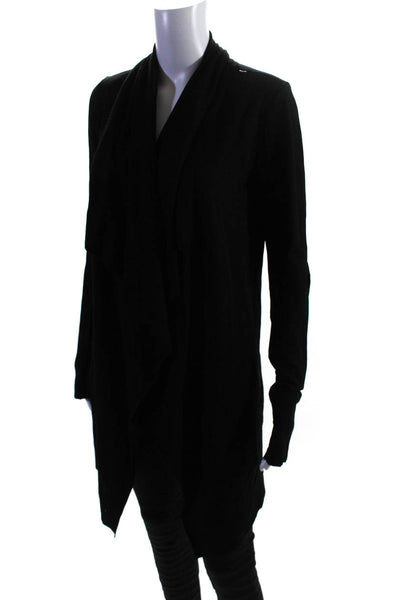 Helmut Lang Women's Open Front Long Sleeves Cardigan Sweater Black Size S