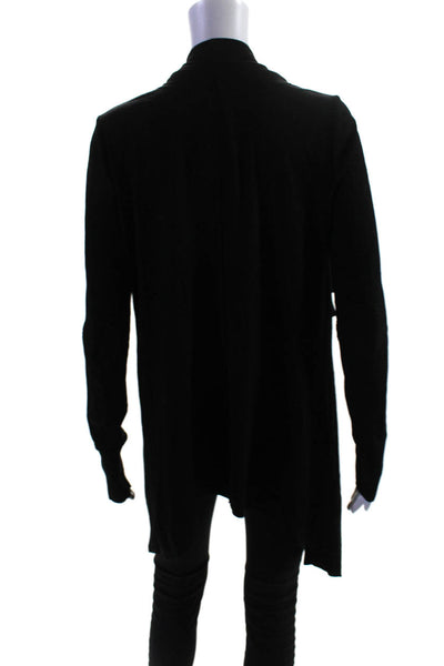 Helmut Lang Women's Open Front Long Sleeves Cardigan Sweater Black Size S