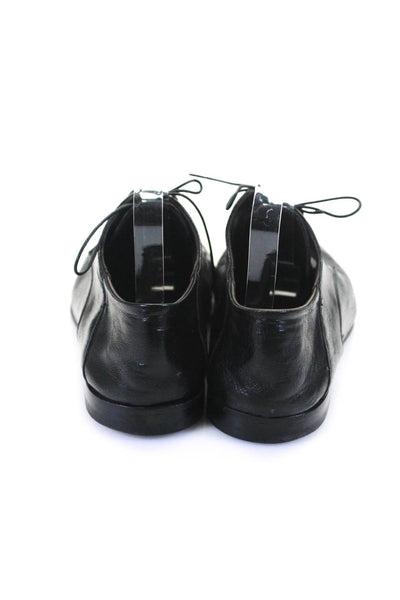 Tiziano Zorzan Mens Leather Apron Toe Lace Up Derby Dress Shoes Black Size 10