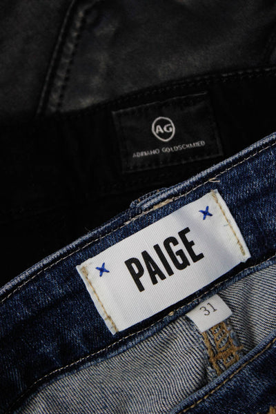 Paige Adriano Goldschmied Womens Denim Skinny Ankle Jeans Blue Size 31 32 Lot 2