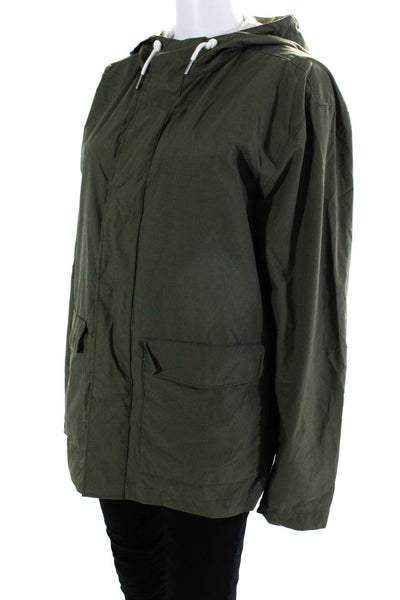 Minimum Women's Hood Long Sleeves Full Zip Rain Jacket Green Size M