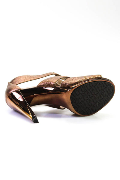 Michael Michael Kors Women's Open Toe Cutout Cone Heels Sandals Gold Size 7.5