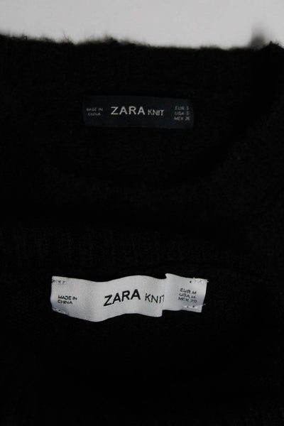 Zara Women's Turtleneck Long Sleeves Sweater Black Size M Lot 2