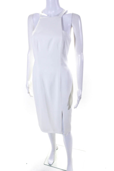 Jay Godfrey Womens Back Zipped Darted Side Slit Square Halter Dress White Size 6