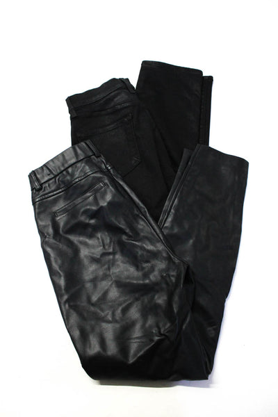 Zara J Brand Womens Faux Leather Pants Skinny Jeans Black 27 Medium Lot 2