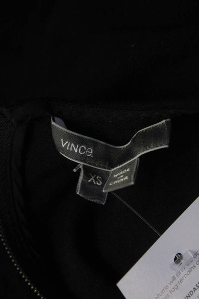 Vince Women's 3/4 Sleeve Knee Length Crewneck Sheath Dress Black Size XS