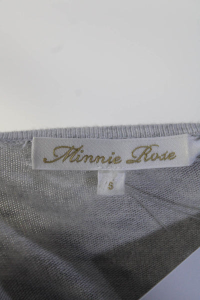 Minnie Rose Women's Cotton Blend Long Sleeve Crewneck Knit Top Gray Size S