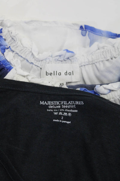 Bella Dahl Majestic Filatures Women's Blouse Linen Tee Blue Size XS 2 Lot 2