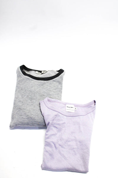 Michael Stars Women's Basic Tees Purple Gray Size M L Lot 2