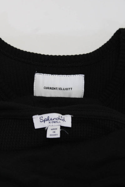 Splendid Current/Elliott Womens Thermal Sweaters Black Size Extra Small 1 Lot 2