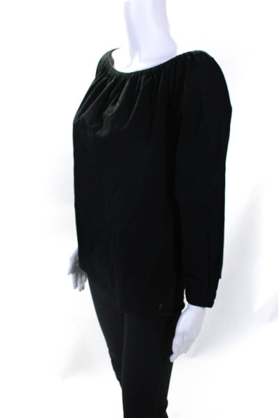 Rag & Bone Jean Womens Long Sleeves Pullover Blouse Black Cotton Size Medium