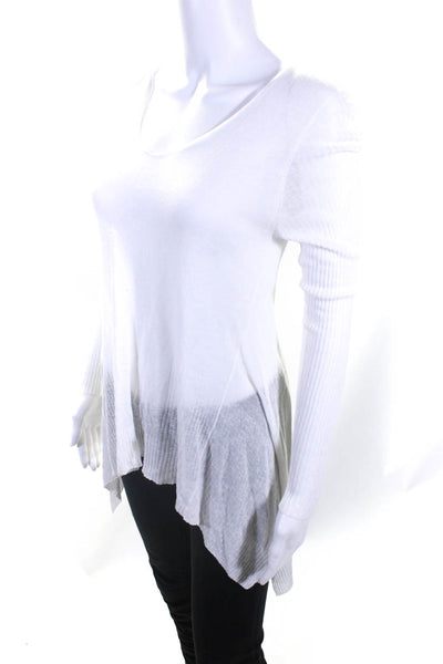 Eileen Fisher Womens Linen Pullover Asymmetrical Sweater White Size Extra Small