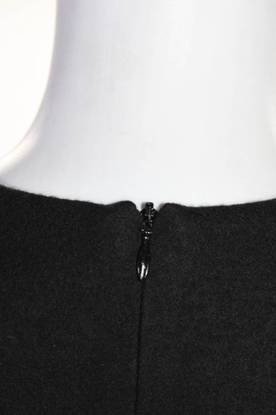 Sonia Sonia Rykiel Womens Wool V-Neck Belt Printed Shift Dress Black Size 36