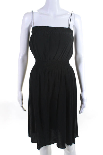 Capsule & Other Stories Womens Ruched Square Neck Sleeveless Dress Black Size 2