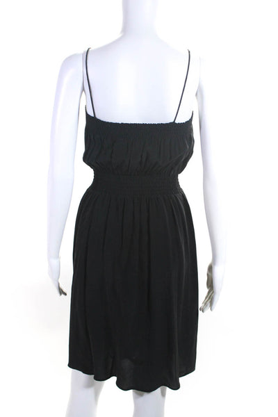 Capsule & Other Stories Womens Ruched Square Neck Sleeveless Dress Black Size 2
