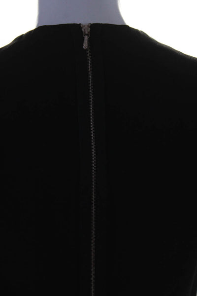 Victoria Beckham Womens Silk Crepe Wool Herringbone Sheath Dress Black Size 6