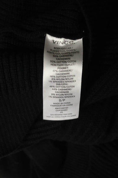 Vince Womens Long Sleeved Round Neck Tied Open Back Wrap Sweater Black Size S