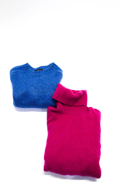 J Crew Women's Long Sleeve Pullover Sweaters Pink Blue Size XXS Lot 2