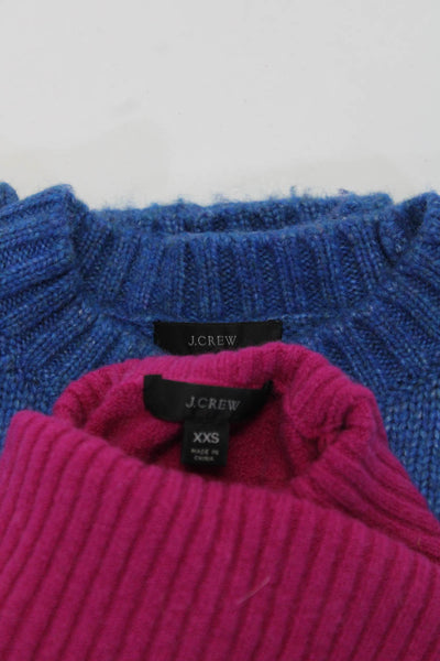 J Crew Women's Long Sleeve Pullover Sweaters Pink Blue Size XXS Lot 2