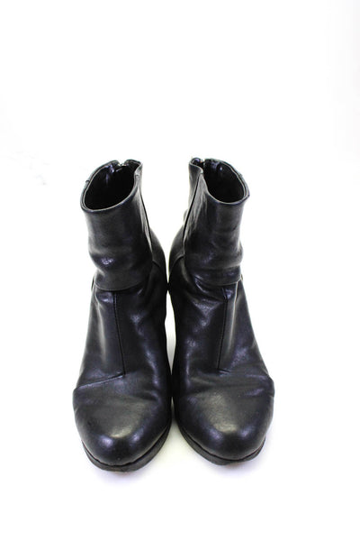Rag & Bone Womens Leather Closed Toe Block High Heel Ankle Boots Black Size 9