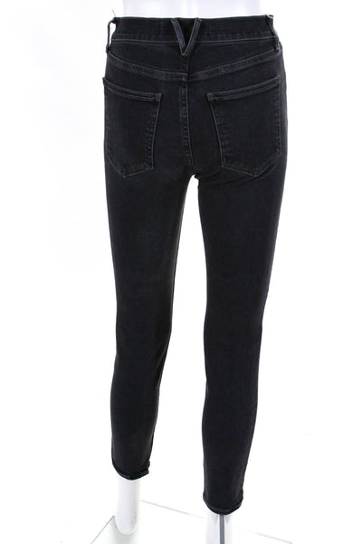 Veronica Beard Womens Cotton Full Buttoned Skinny Jeans Black Size EUR26