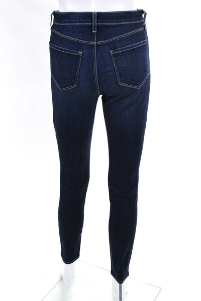 L'Agence Womens Cotton Dark Wash Buttoned Skinny Leg Jeans Blue Size EUR25