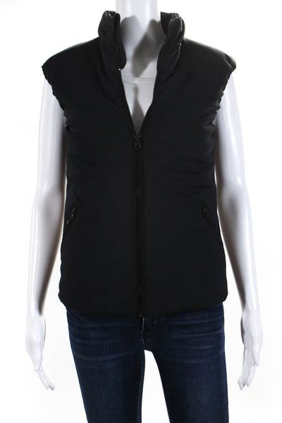 Ultracor Womens Zipped Mock Neck Sleeveless Puffer Vest Jacket Navy Size 2