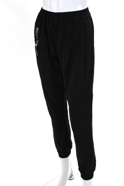 R+A Womens Ruched Elastic Waist Slip-On Zipped Jogger Pants Black Size XS