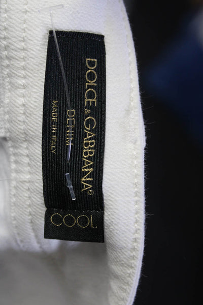 Dolce & Gabbana Denim Women's Low Rise Straight Leg Jeans White Size 40