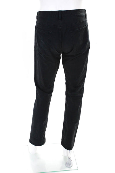 Theory Mens Solid Black Haydin Straight Slim Fit Pants Size 34