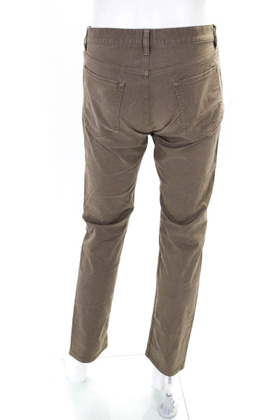 Theory Mens Solid Brown Distress Haydin Straight Slim Pants Size 34