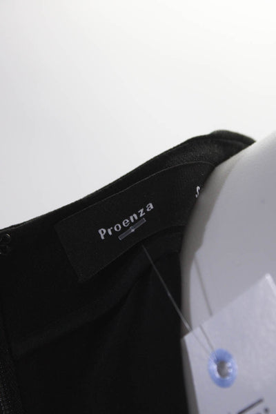 Proenza Schouler Womens Back Zip Short Sleeve V Neck Shift Dress Black Size 6