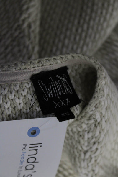 Swildens Womens Cotton Knit V-Neck Sleeveless Sweater Top Beige Size XS
