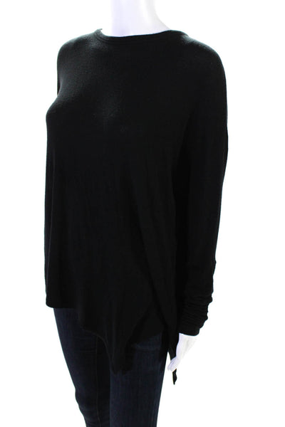 Sen Womens Knit Crew Neck Long Sleeve Oversized Sweater Top Black Size OS