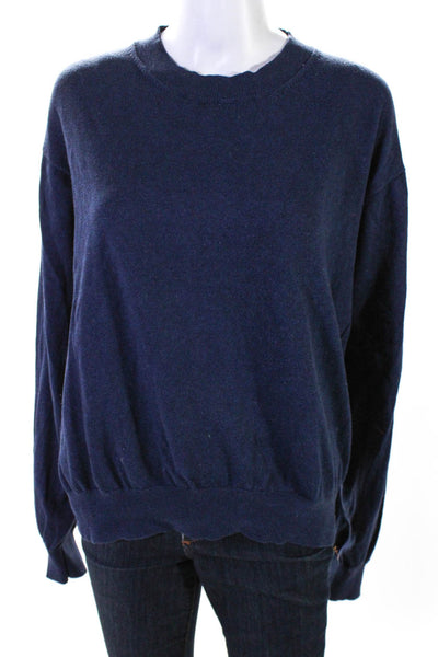 The Elder Statesman Womens Crew Neck Sweater Blue Organic Cotton Size Extra Smal