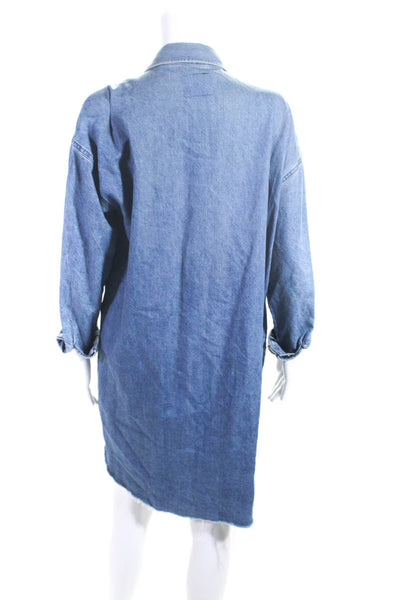 Rails Womens Blue Chambray Collar Pockets Button Long Sleeve Shirt Dress Size XS